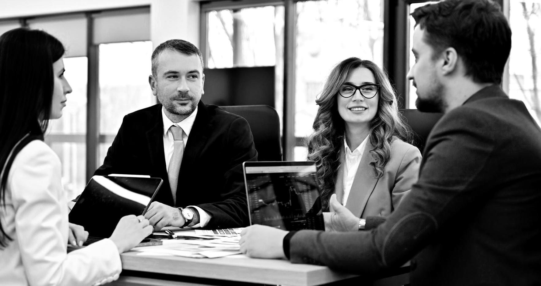 Professional consultation showing financial planning discussion and strategy development